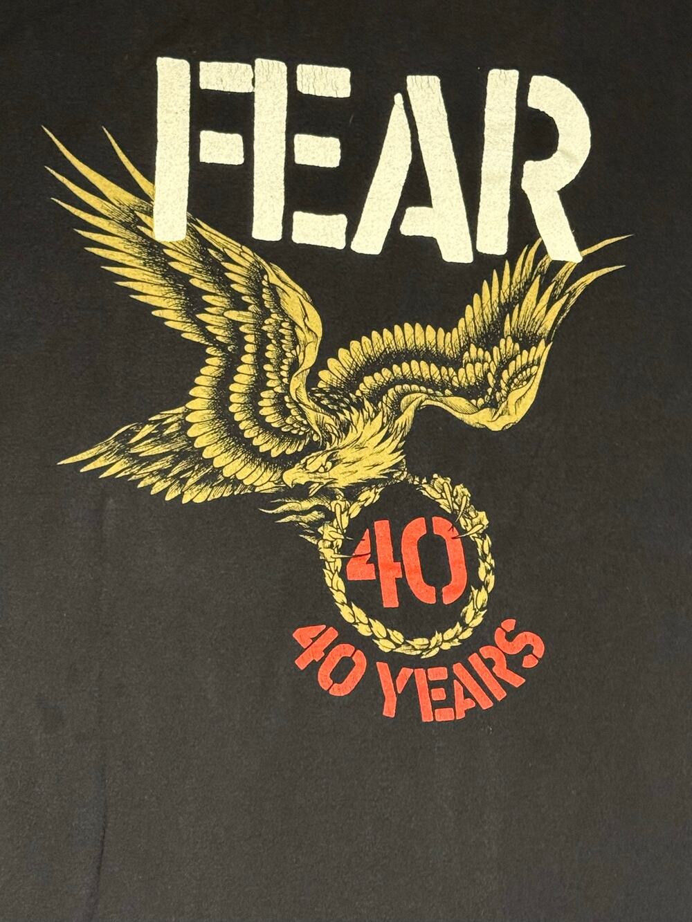 FEAR 40 Years Eagle T Shirt Mens XL Black LA Hardcore Punk Lee Ving Anniversary
